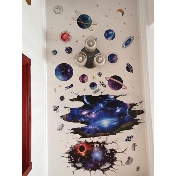 Calcomanías de pared de galaxia azul y morado calcomanías