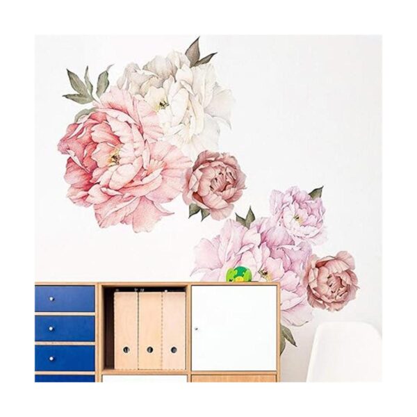 Calcomanías de pared de flores de peonías elegantes