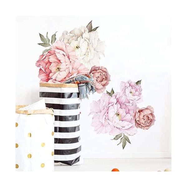 Calcomanías de pared de flores de peonías elegantes