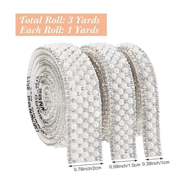 Calcomanías de perlas 3 rollos autoadhesivas de perlas