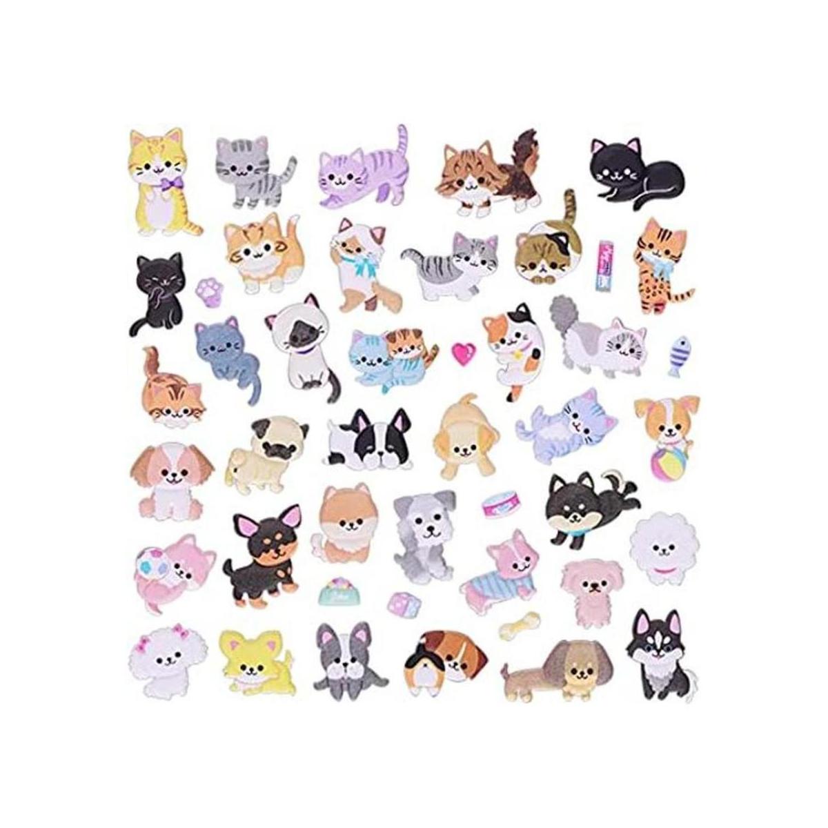 Calcomanías para gatos y perros 4 hojas diferentes para
