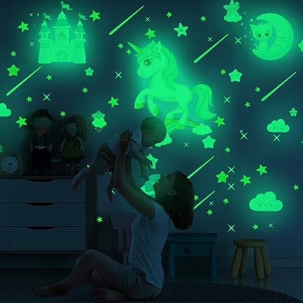 Calcomanías de unicornio que brillan en la oscuridad 206