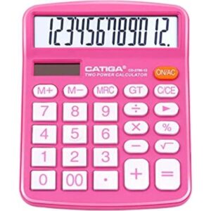 Calculadora de escritorio de 12 dígitos con pantalla LCD_1