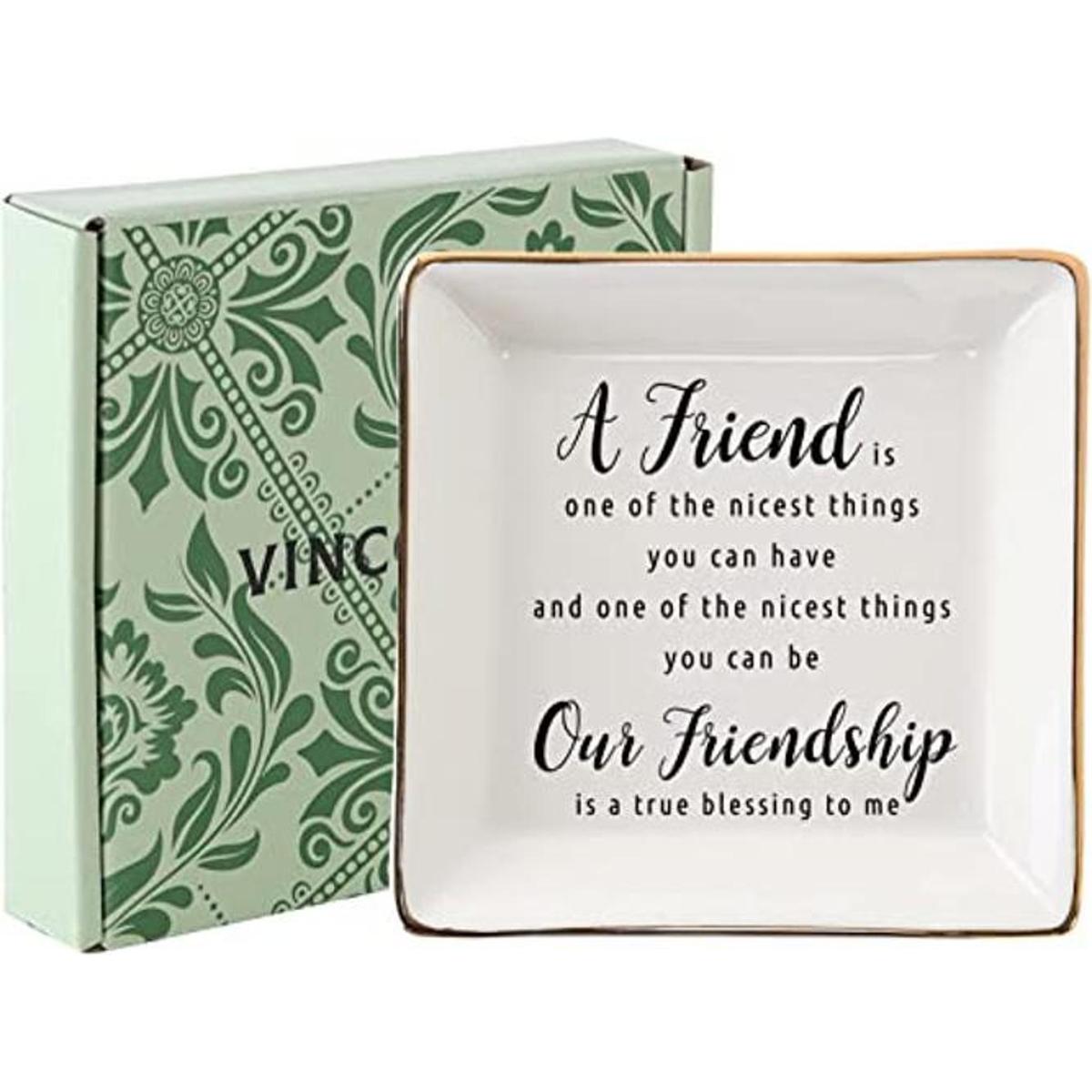 VINCOMIC Regalos de amistad para mujer plato decorativo