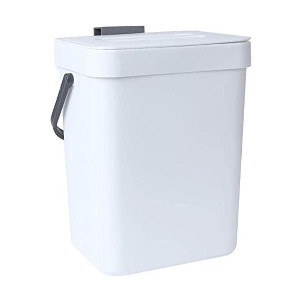 VIGIND Cubo de basura pequeño colgante con tapa debajo del