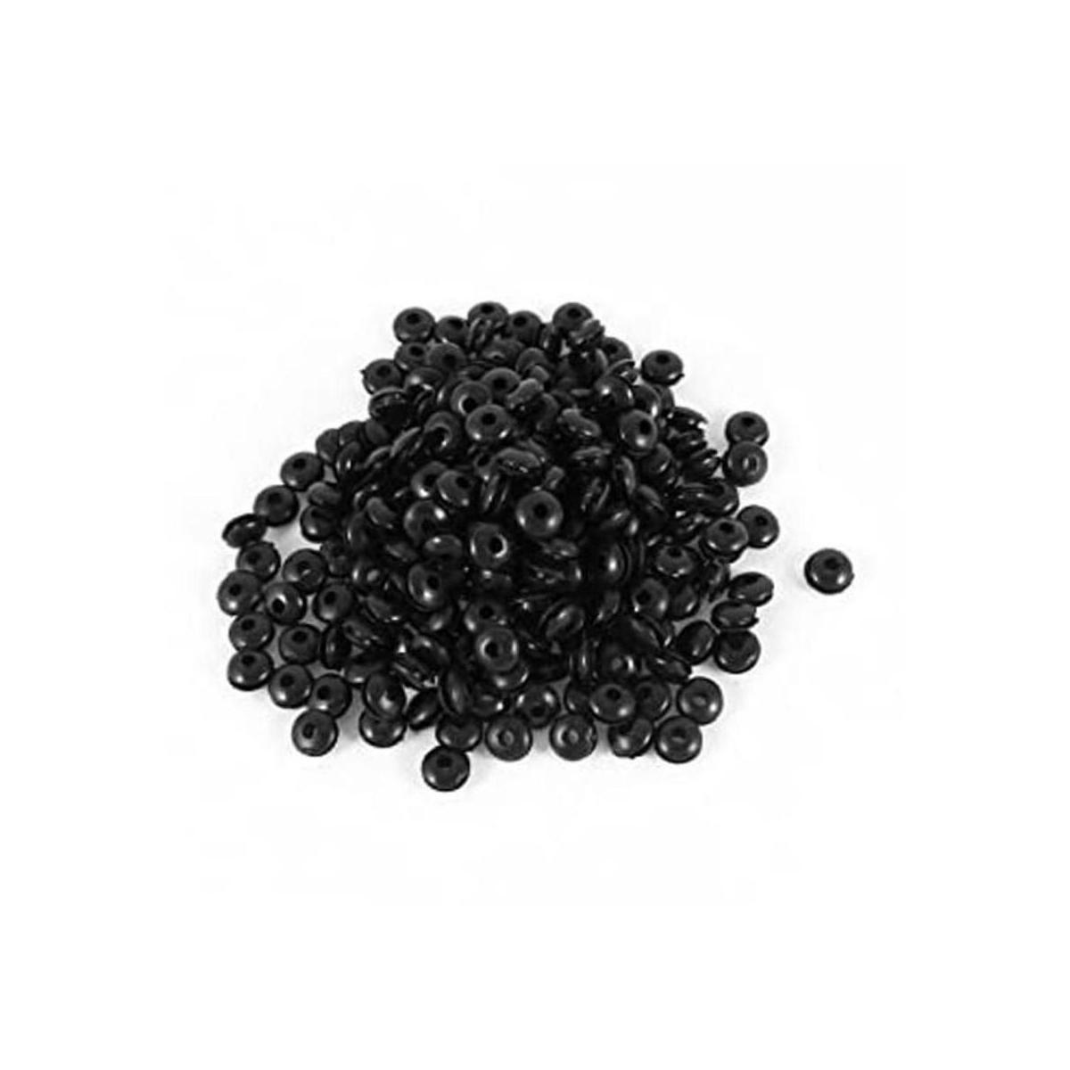 Uxcell 300pcs goma Negro Grommets de cableado Ring