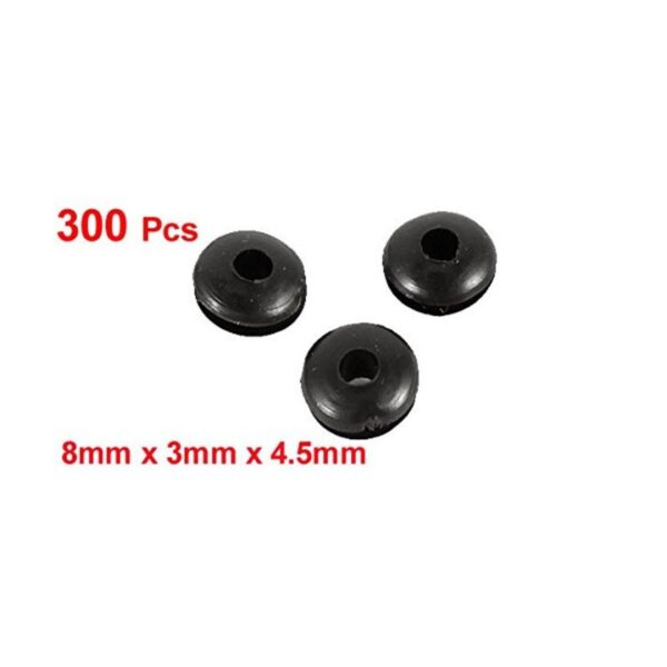 Uxcell 300pcs goma Negro Grommets de cableado Ring_2