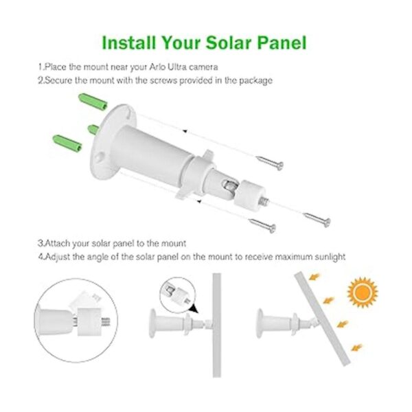 Uogw Panel solar de carga para Arlo Pro 3 Arlo Ultra