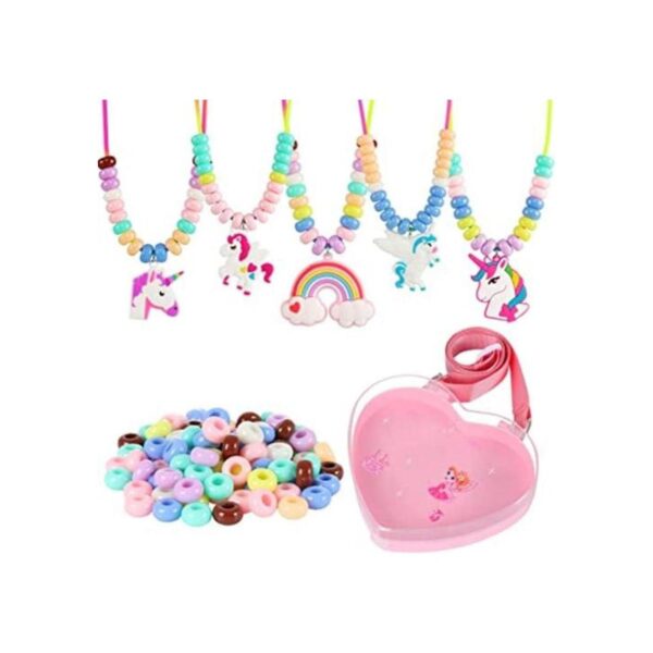 Unicorn Jewelry Making Kit 5 Rubber Necklaces and Charms