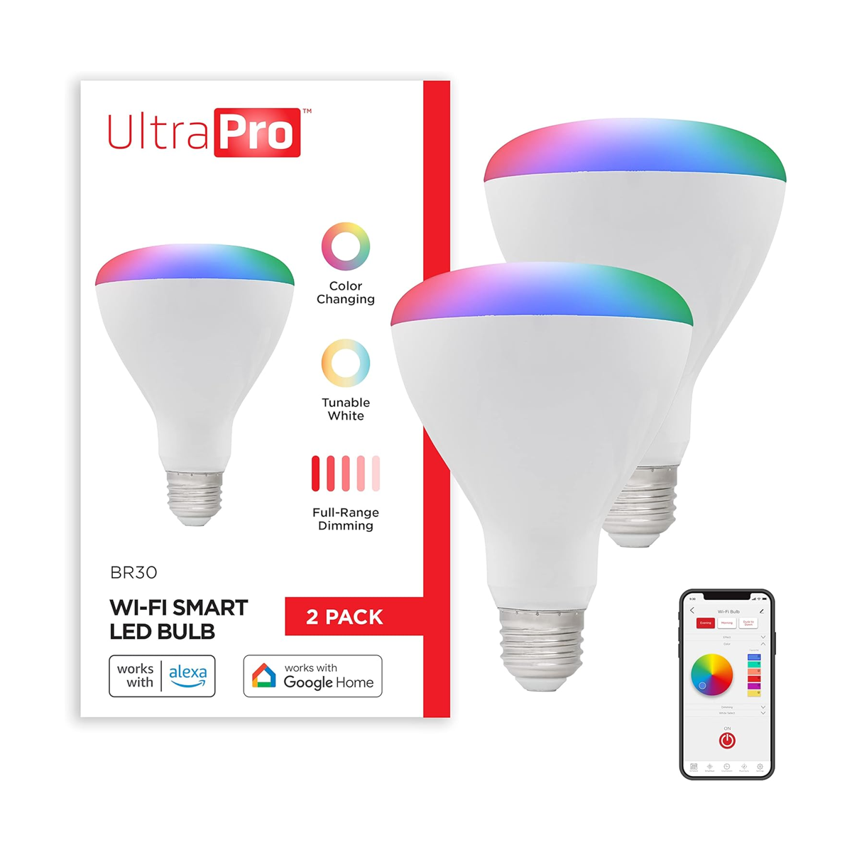 UltraPro Bombilla LED inteligente WiFi BR30 equivalente