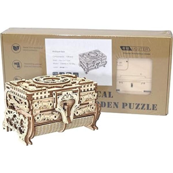 Uguter Rompecabezas de madera 3D caja de joyería_5