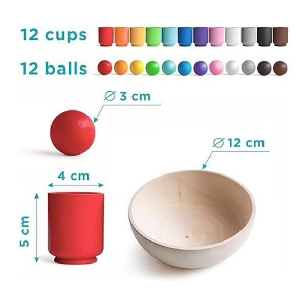 Ulanik Pelotas en tazas Montessori Juego de clasificador_2