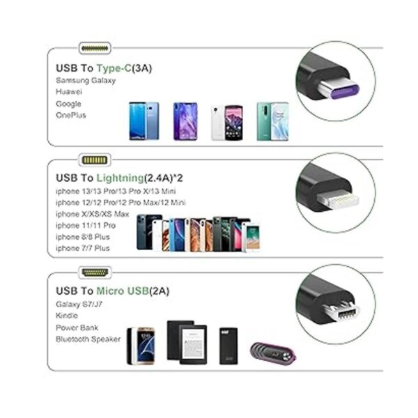 USB C a Multi 4 en 1 cable de carga largo USB con conector_2