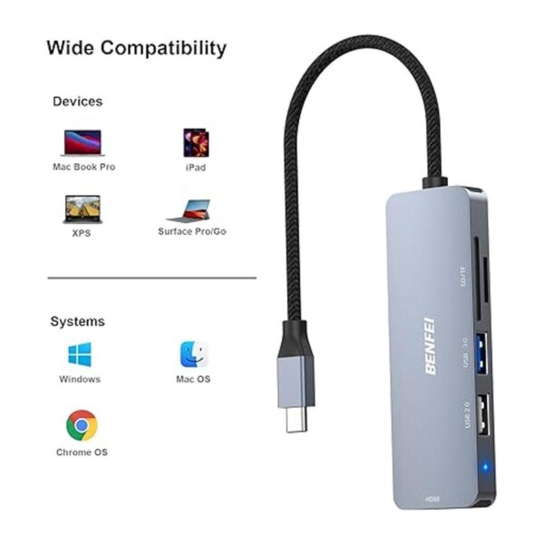 USB C a HDMI concentrador USB tipo C Benfei 2 puertos_6