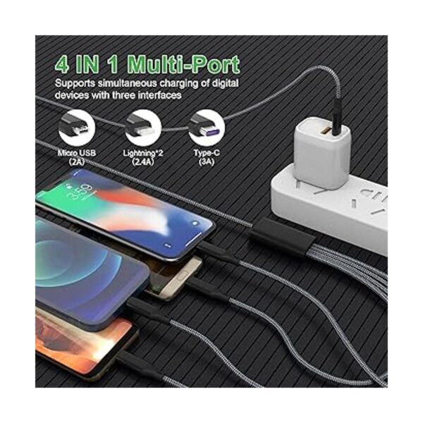 USB C a Multi 4 en 1 cable de carga largo USB con conector_4