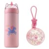 UNICORN GLITTER Botella de agua para niños con