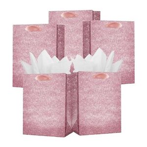 UNIQOOO 12 bolsas de regalo con purpurina rosa en relieve_1
