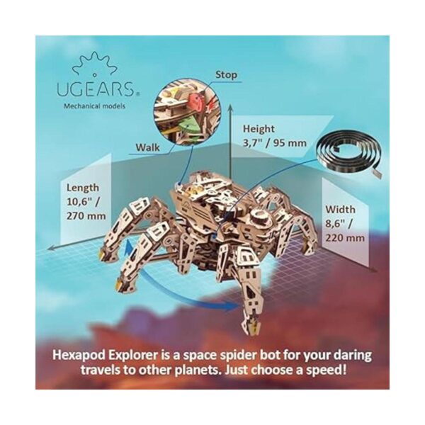 UGEARS Hexapod Explorer Rompecabezas 3D Robot mecánico_2