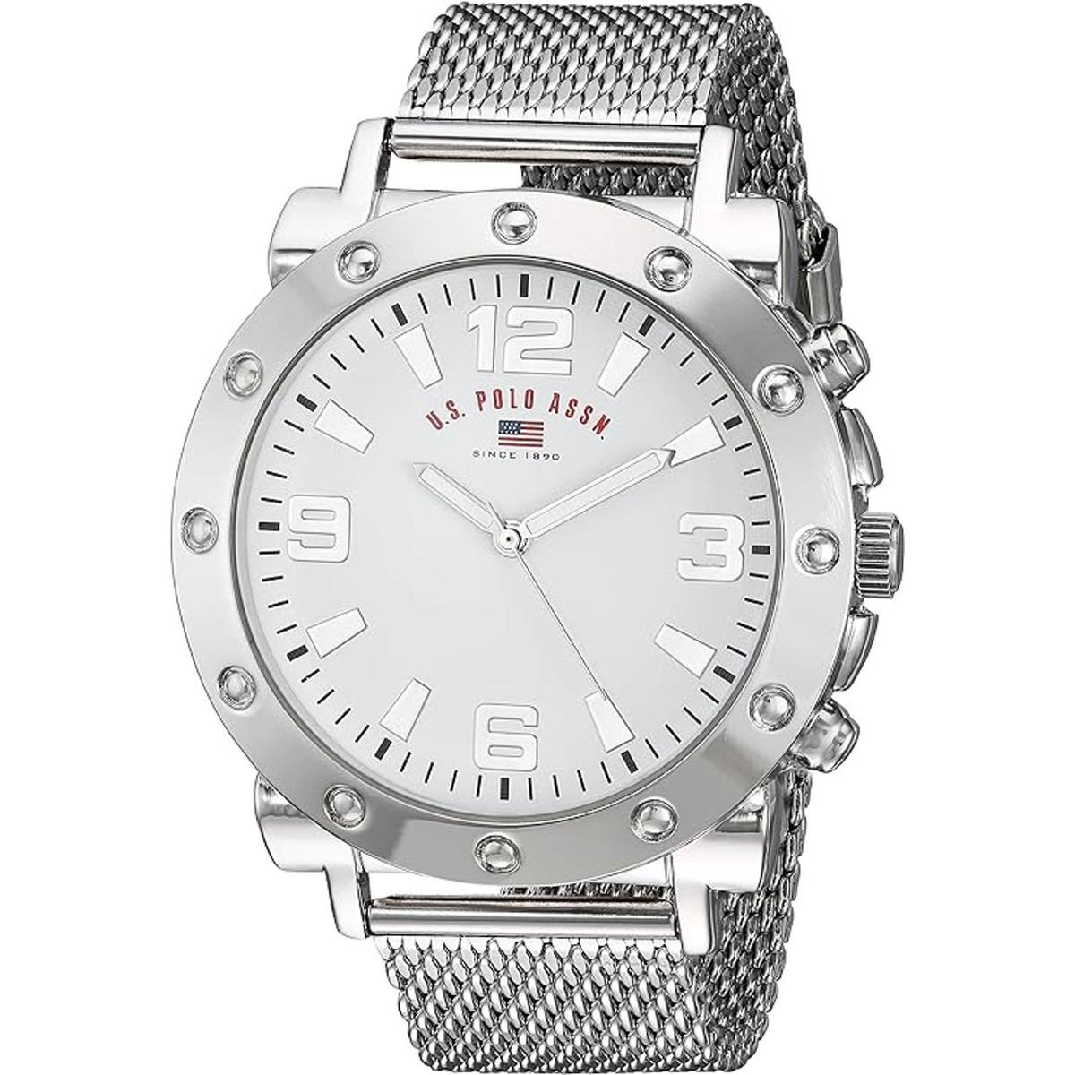 U.S. Polo Assn. US8815 Reloj analógico de cuarzo plateado