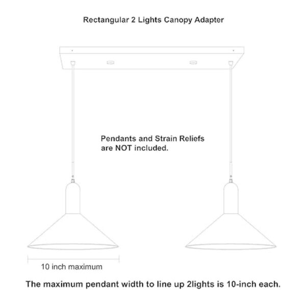 Two Pendant Light Linear Canopy Accessory Light Kit 1334_4