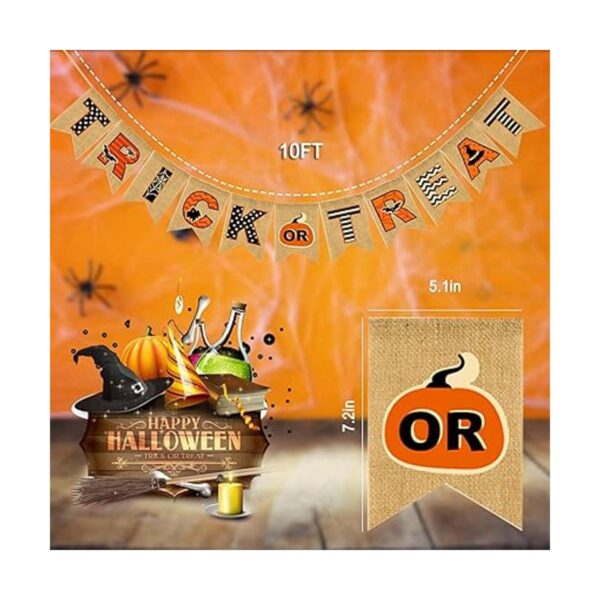 Banner de Halloween decoración de chimenea de arpillera