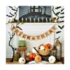 Banner de Halloween decoración de chimenea de arpillera