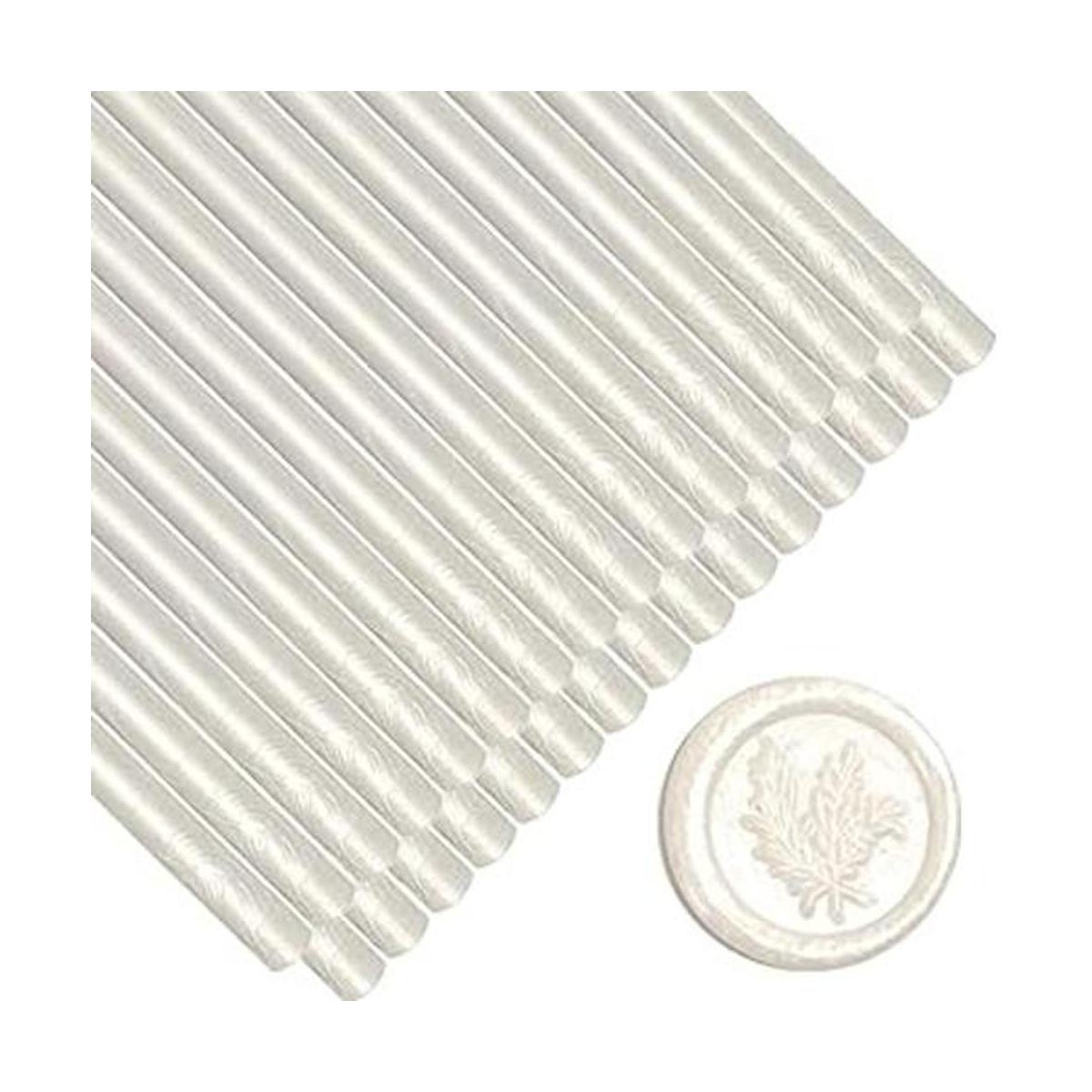 ONWINPOR Barras de sellado de cera blanca perla 26