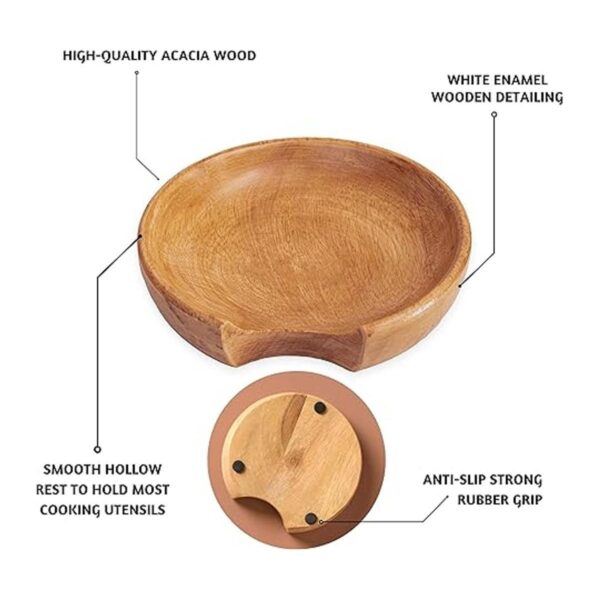 Folkulture Soporte de cuchara de madera de acacia para