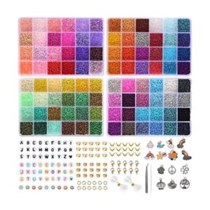 QUEFE Kit de 48000 cuentas de semillas de vidrio de 0.079
