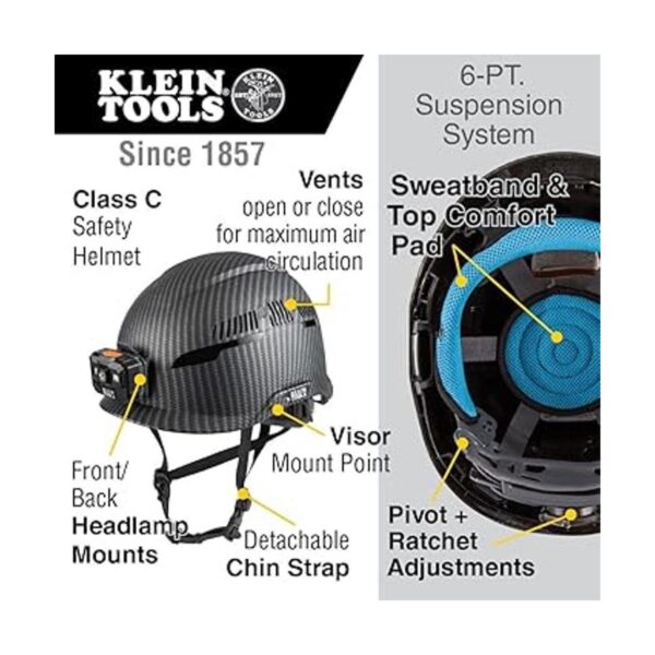 Klein Tools 60517 Casco de seguridad ventilado clase C