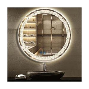 DIDIDADA Espejo redondo de cristal para tocador de baño_1