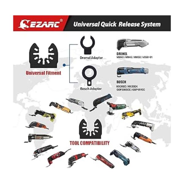 EZARC Cuchillas oscilantes multiherramienta de titanio 6