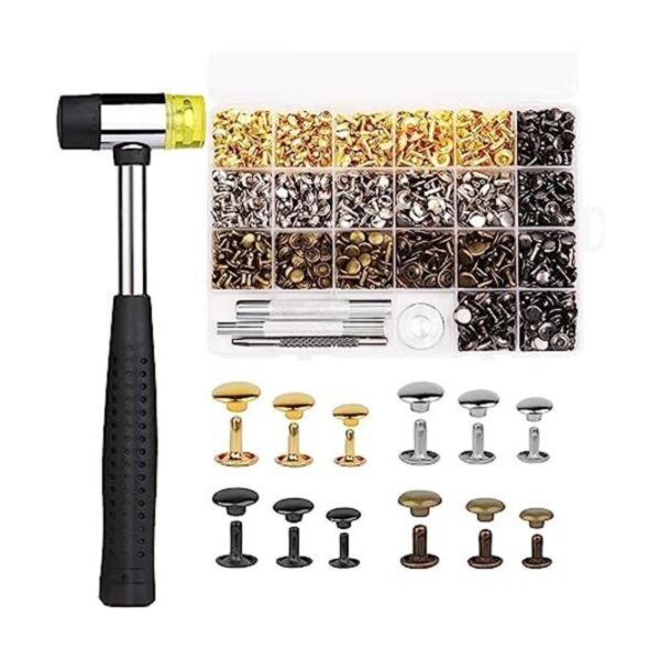 TLKKUE 480 Set Leather Rivets Kit 4 Colors Double Cap_1