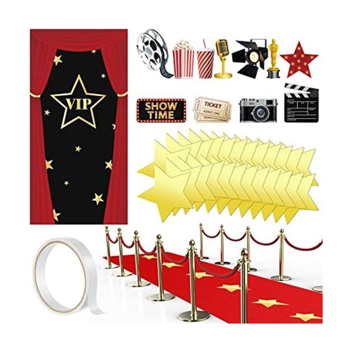 Kit de decoración de fiesta de noche de cine cubierta de