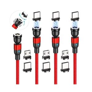 Cable de carga magnético rojo paquete de 4 10 pies 10_1