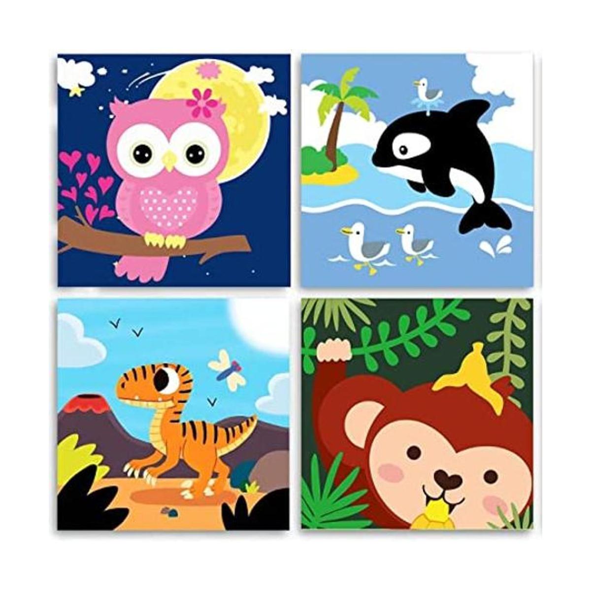 4 Pack DIY Paint by Numbers for Kids Ages 48 Paint by