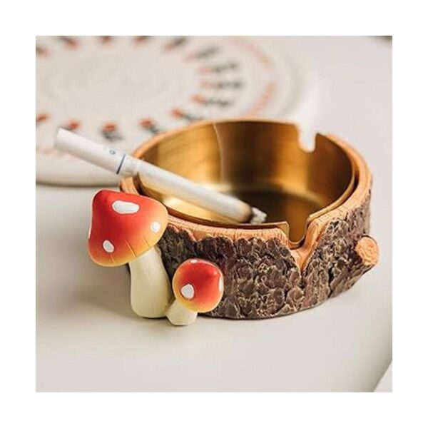 Cute Mushroom Ashtray with Stainless Steel Tray for