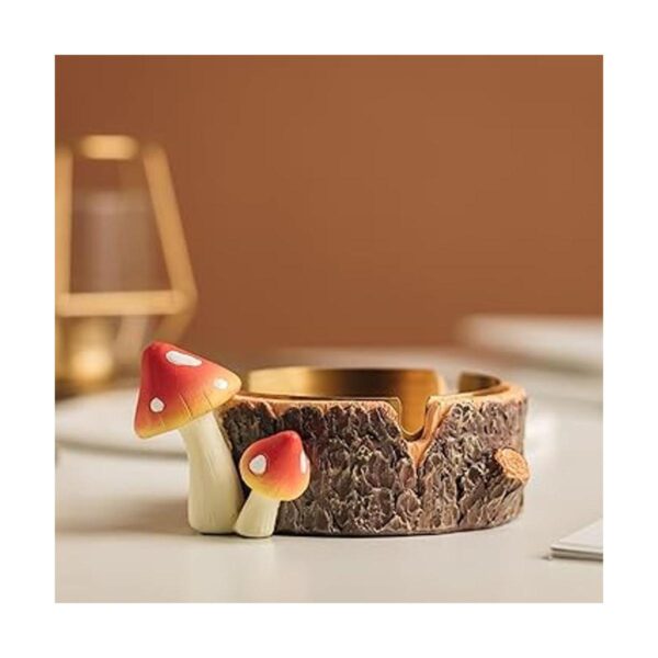 Cute Mushroom Ashtray with Stainless Steel Tray for