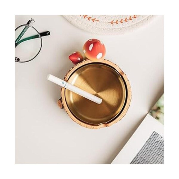 Cute Mushroom Ashtray with Stainless Steel Tray for