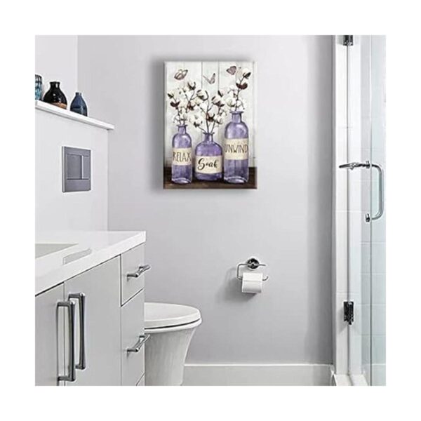 Decoración de baño púrpura para pared diseño de flores de_2
