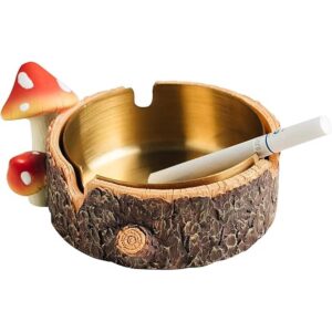 Cute Mushroom Ashtray with Stainless Steel Tray for