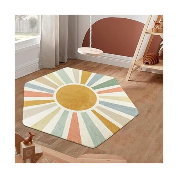 STARUIA Hexagon Sun Alfombra bohemia para entrada 4 x 4