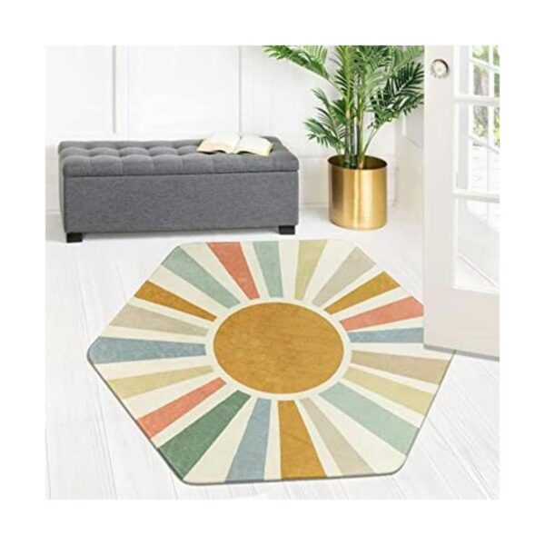 STARUIA Hexagon Sun Alfombra bohemia para entrada 4 x 4