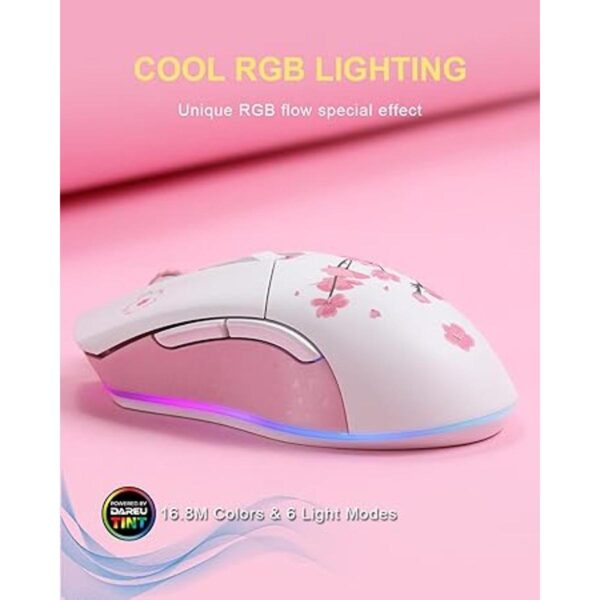 Sakura Mouse inalámbrico para juegos con cable DAREU_2