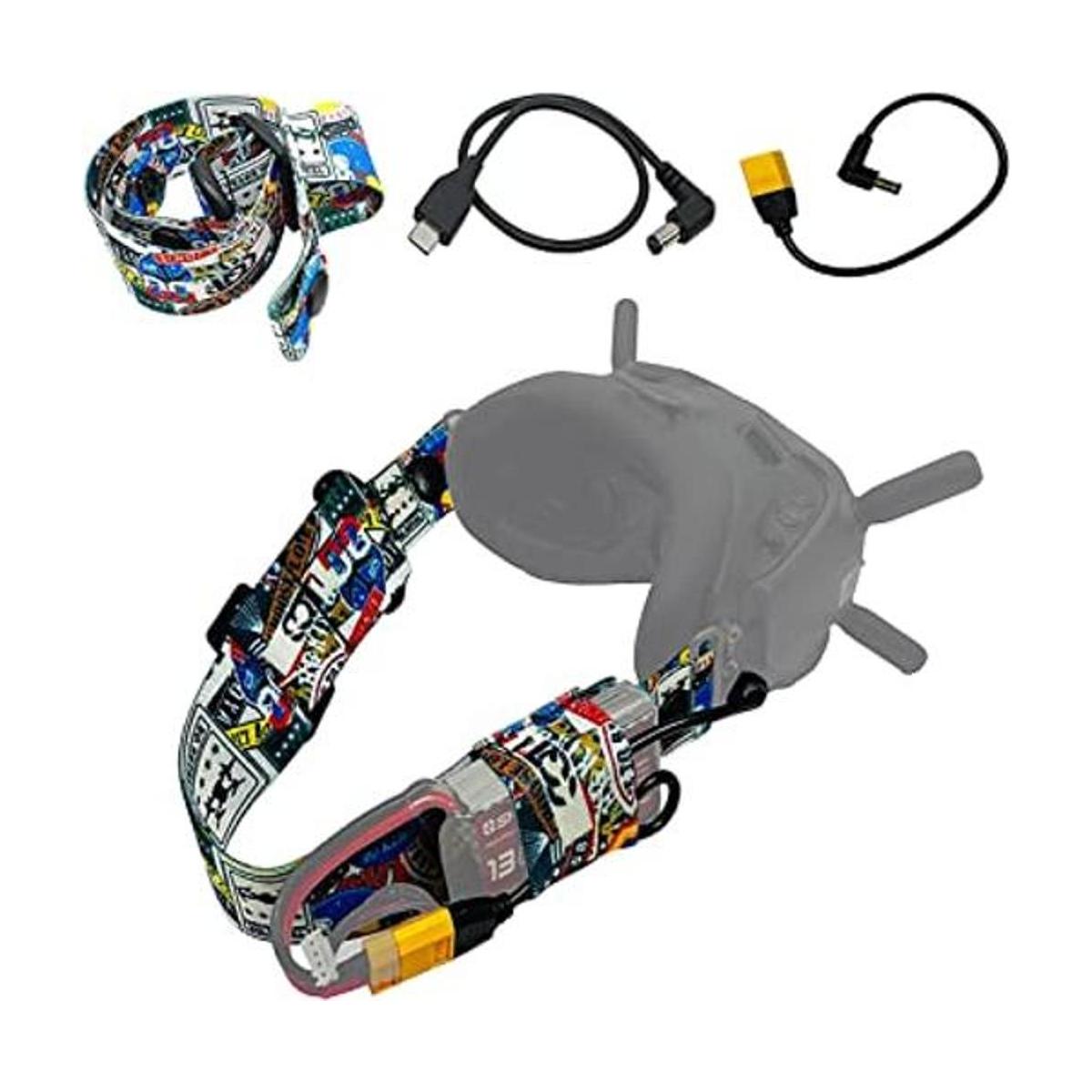 FPV Correa para la cabeza y cable de alimentación tipo C