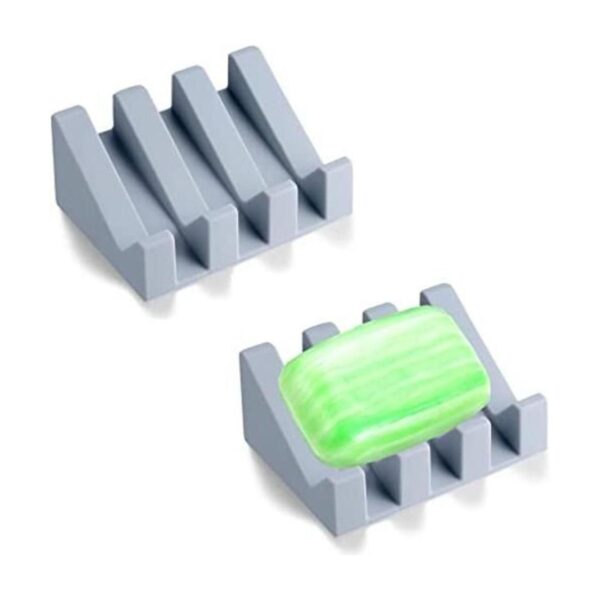 Jabonera de silicona con drenaje para ducha y baño_1