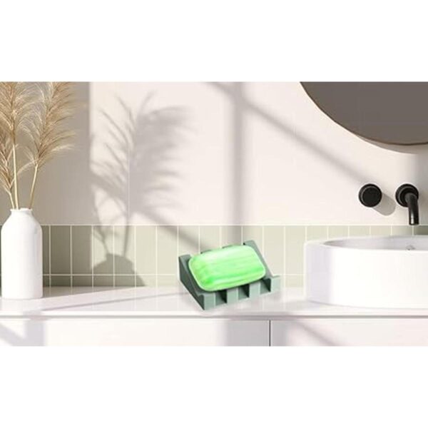 Jabonera de silicona con drenaje para ducha y baño_6