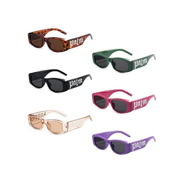 Paquete de 6 lentes de sol rectangulares irregulares retro