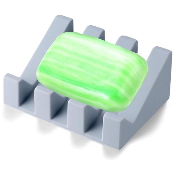 Jabonera de silicona con drenaje para ducha y baño_2
