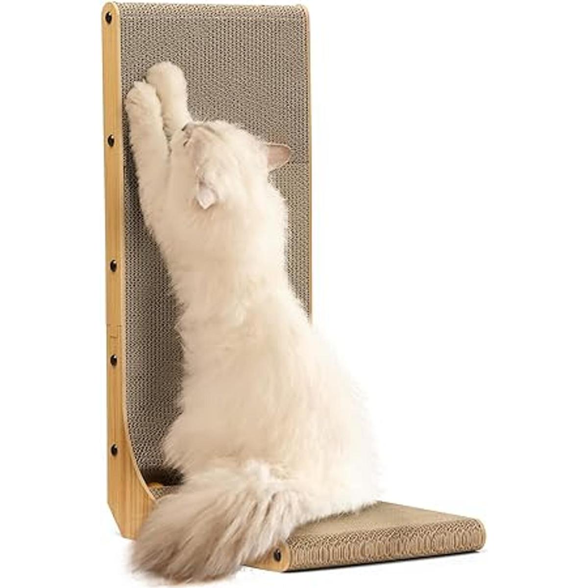 FUKUMARU Rascador de gatos 26.8 pulgadas en forma de L